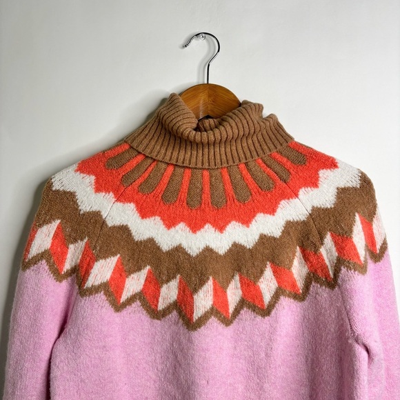 J. Crew Supersoft Fair Isle Turtleneck size Medium - Picture 5 of 12